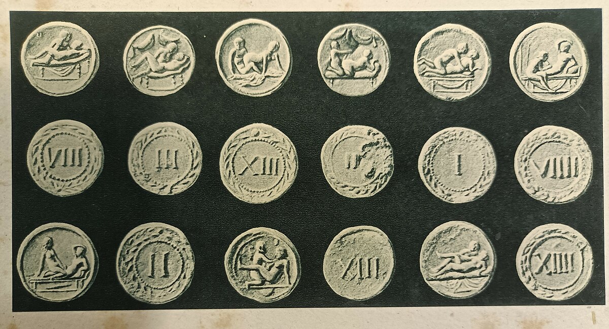 Spintriae ancient roman brothel tokens